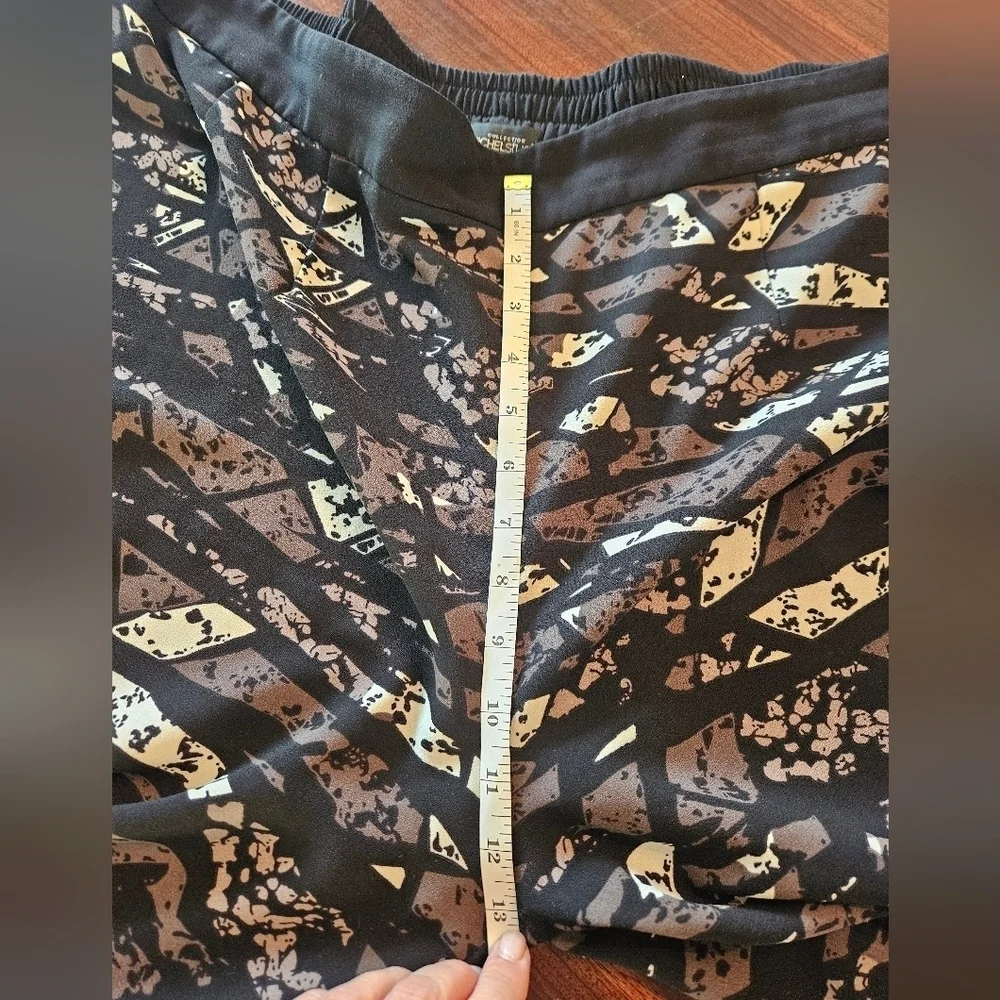 Michele Studio Abstract Print Pull On High Rise Taper Leg Pant Plus Sz 22 EUC